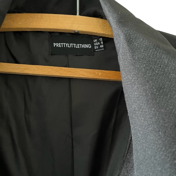 Pretty Little Thing Black Oversized Blazer With Shoulder Pads Size US 8 - Picture 3 of 3